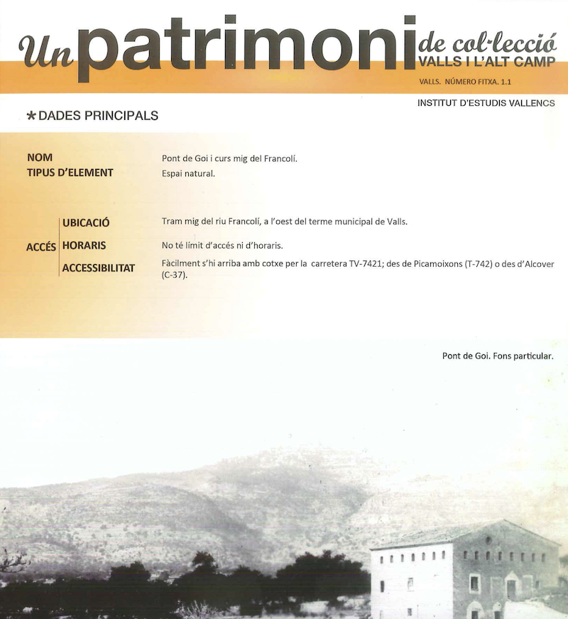 PONT DE GOI I TRAM MIG DEL FRANCOLÍ – VALLS (05/2012)