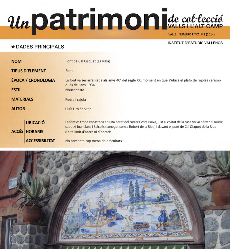 LA FONT DE CAL CISQUET (LA RIBA) 10/2014 (presentació ajornada)